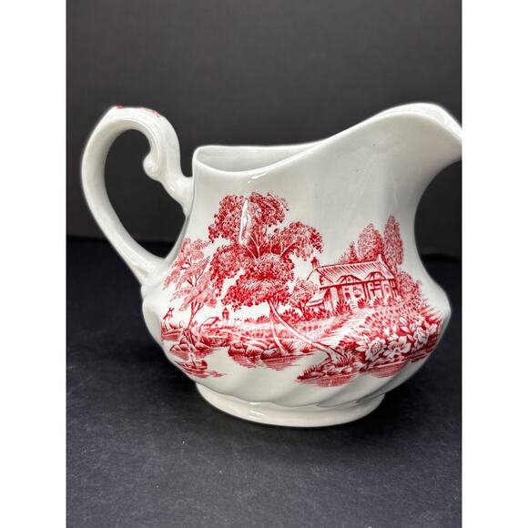 Vintage Ironstone Swinnetons THE FERRY Pink Creamer Transferware - Picture 8 of 13